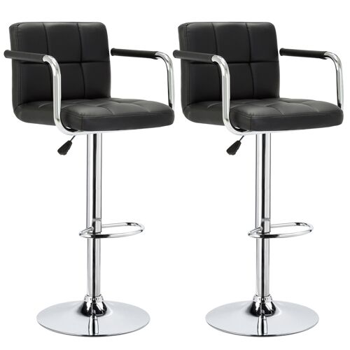 Toplo Modern Bar Office Stool with Armrest BLACK