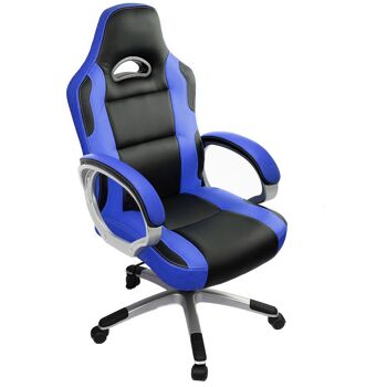 IWMH Drivo Gaming Racing Chair Cuir avec Accoudoirs Rembourrés en Mousse BLEU 1