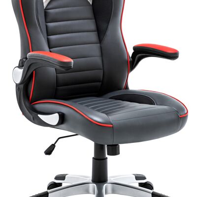 IWMH Drivo Gaming Racing Chair Cuir avec Accoudoir Pliable ROUGE