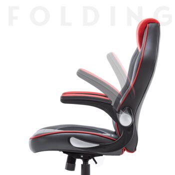 IWMH Drivo Gaming Racing Chair Cuir avec Accoudoir Pliable ROUGE 4