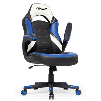 IWMH Drivo Gaming Racing Chair Cuir avec repose-mains pivotant 3D BLEU 1