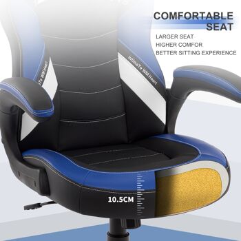 IWMH Drivo Gaming Racing Chair Cuir avec repose-mains pivotant 3D BLEU 8