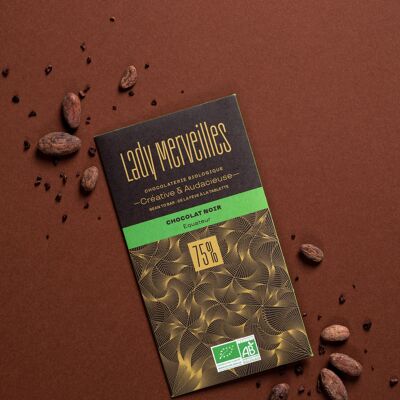 Cioccolato fondente 75% ECUADOR chicco di barretta
