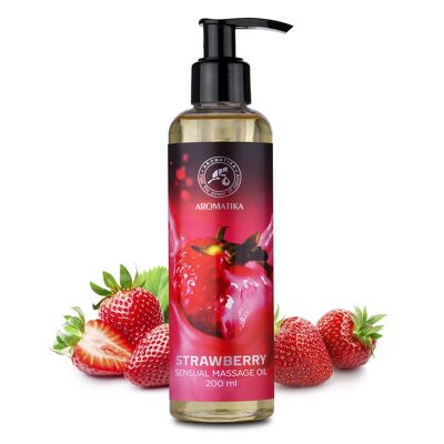 Huile de massage sensuelle fraise 200ml