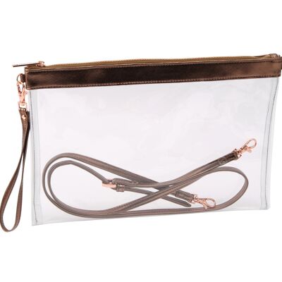 Metallic Bronze Transparent Bag