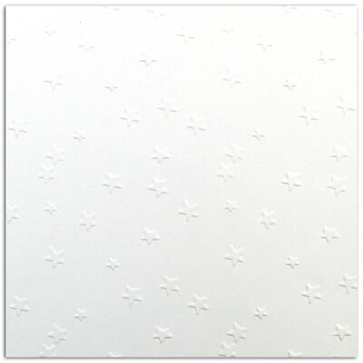 Mahé embossed paper - 1 sheet 30.5x30.5 cm - White with embossed stars