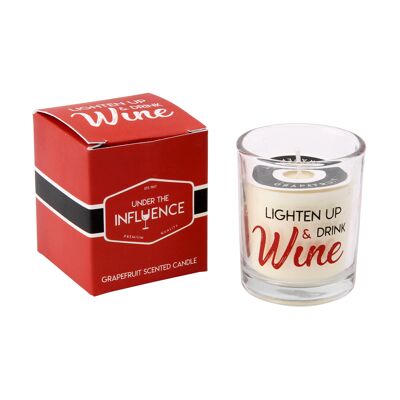 Lighten Up And Drink Wine Candle