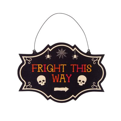 Haunted House Fright This Way Sign