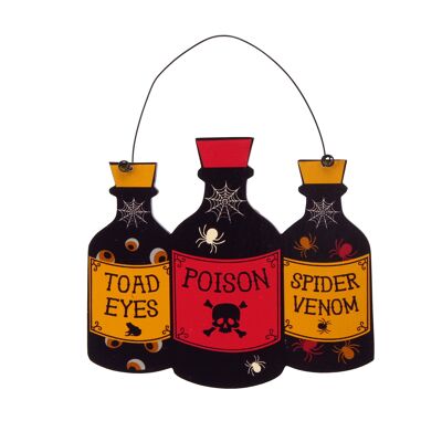 Haunted House Poison Bottles Sign