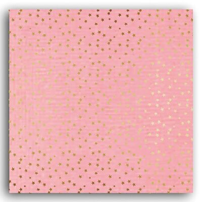 1 Mahé-Papier 30,5 x 30,5 cm Blush Pink & Gold Stars