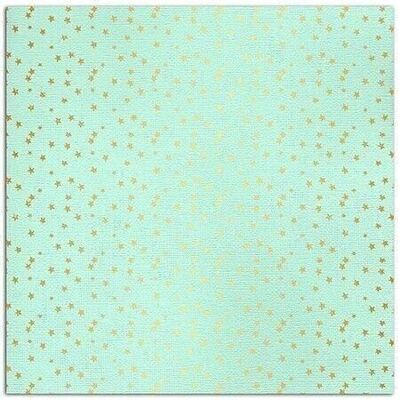 1 Mahé paper 30.5x30.5cm Mint Green & Gold Stars