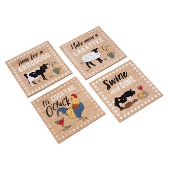 Rosebud Farm 4 sous-verres assortis 2