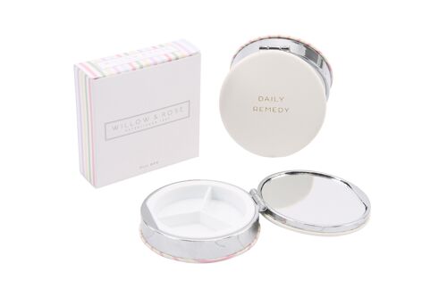 W&R SS 'Daily Remedy' White Pill Box