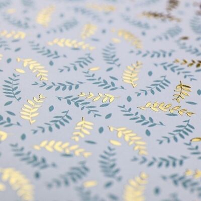 1 Mahé paper 30x30 blue and gold leaves