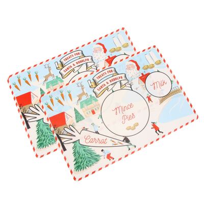 Joy to the World Santa & Rudolph Placemats