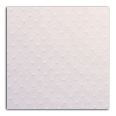 Papier embossé Mahé – 1 feuille 30,5x30,5 – Blanc à pois