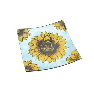 Sunflower Glassware Small Square Plate