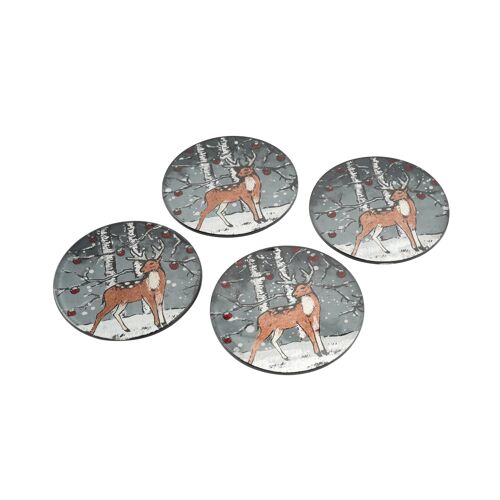 Stag Glass Set Of 4 Glass Coasters