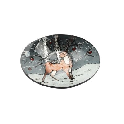 Stag Glass Small Oval Bowl