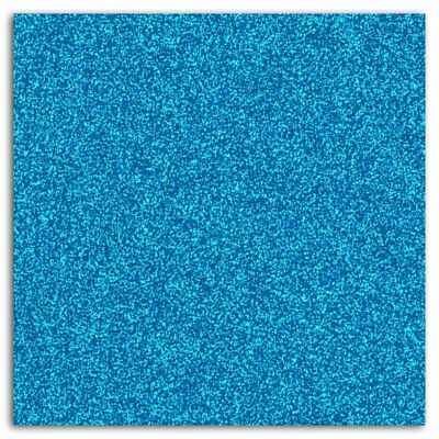 Kleber-Glitzerpapier - 1 Blatt 30,5 x 30,5 - Neonblau