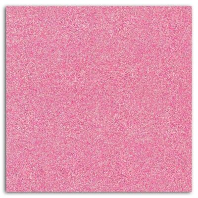 Carta adesiva glitterata - 1 foglio 30,5x30,5 - Rosa fluo