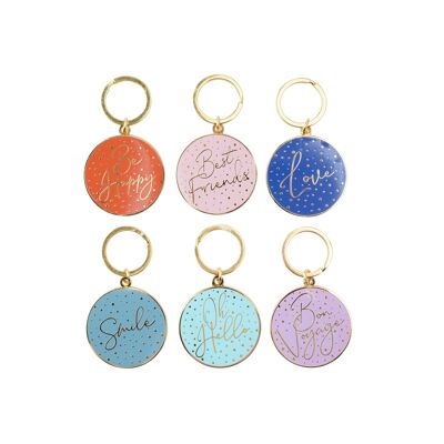 Stock Only - GB03770 - Voila Enamel Keyrings