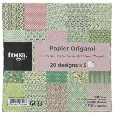 Lot de 100 papiers 15x15 origamis Kyoto