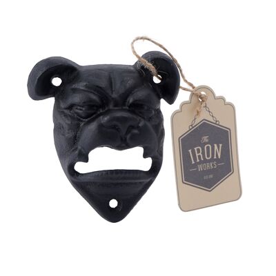 Bull Dog Cast Iron Wall Bottle Opener