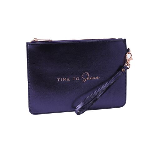 WR Metallics Midnight Blue 'Time...' Beauty Bag