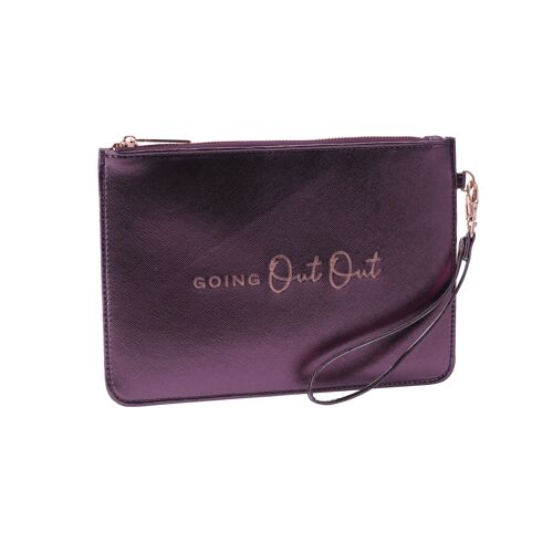WR Metallics Plum 'Going Out Out' Beauty Bag