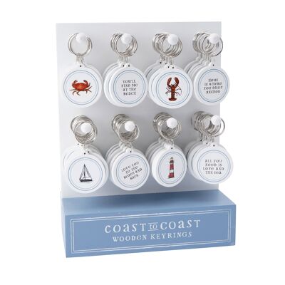 Coast To Coast 8 Assorted Wooden Keyrings