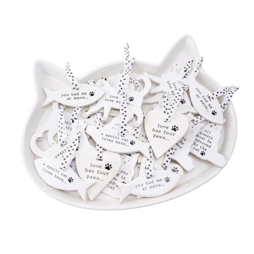 Woofs & Whiskers 8 Assorted Ceramic Cat Hangers