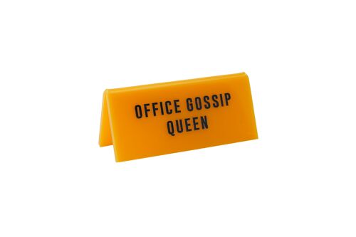 Office Gossip Queen' Yellow Desk Sign