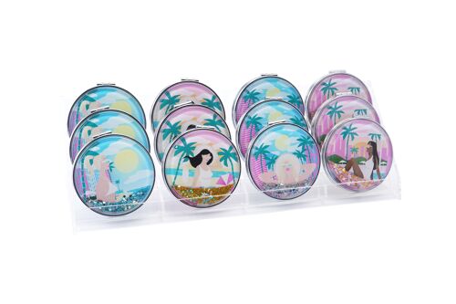 Miami Lights 4 Assorted Compact Mirrors