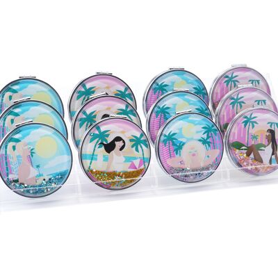 Miami Lights 4 Assorted Compact Mirrors