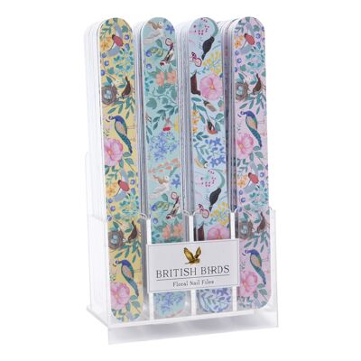 British Birds 4 Assorted Floral Nail Files