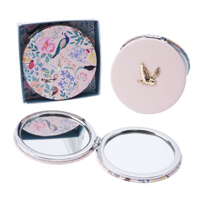 British Birds Pink Owl Compact Mirror