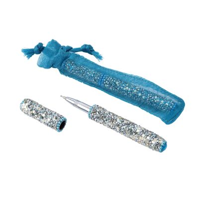 Turquoise Shellac Pen In Organza Bag