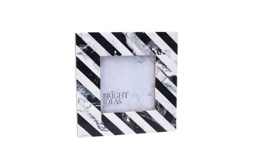 Black & White Stripe 4"x4" Resin Photo Frame