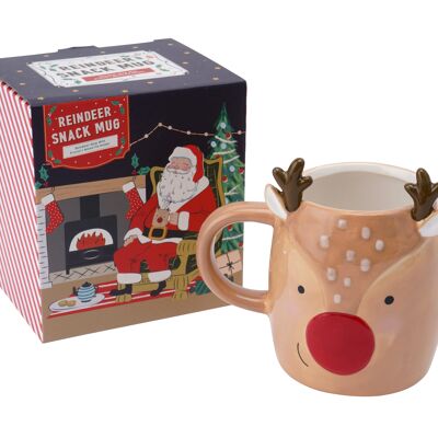 Joy To The World Novelty Reindeer Snack Mug