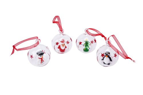 Stock Only - GB05205 - Glass Figurines In Baubles