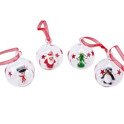 Stock Only - GB05205 - Glass Figurines In Baubles