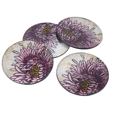 Pink Bloom Set of 4 Coasters