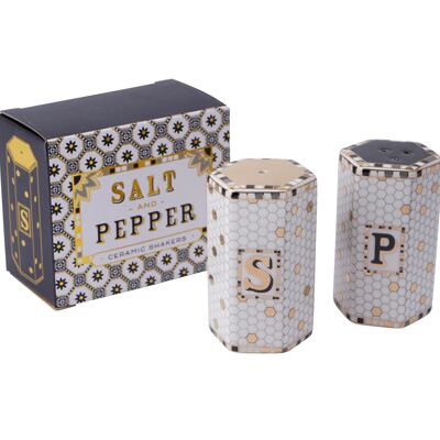 Palazzo Ceramic Set of Salt and Pepper Shakers