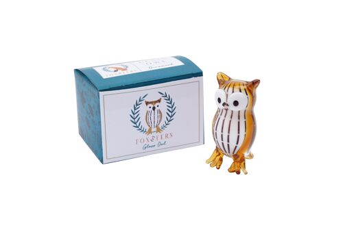 Fox and Fern Glass Owl