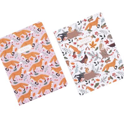 Fox and Fern Set of 2 Notebooks