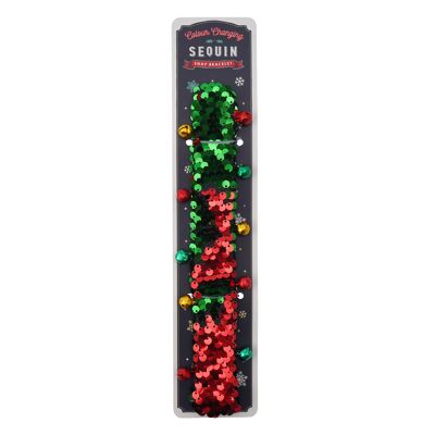 Christmas Red and Green Sequin Snap Bracelets