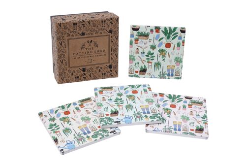 The Potting Shed Set of 4 Coasters