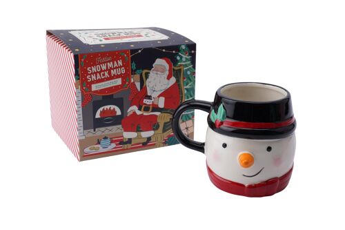 Joy To The World Festive Snowman Snack Mug