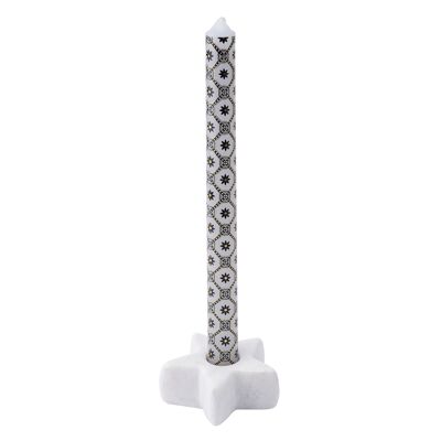 JTTW White Star Marble Taper Candle Holder